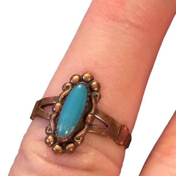 Vintage Bell Trading post copper & turquoise southwestern ring - Picture 2 of 5